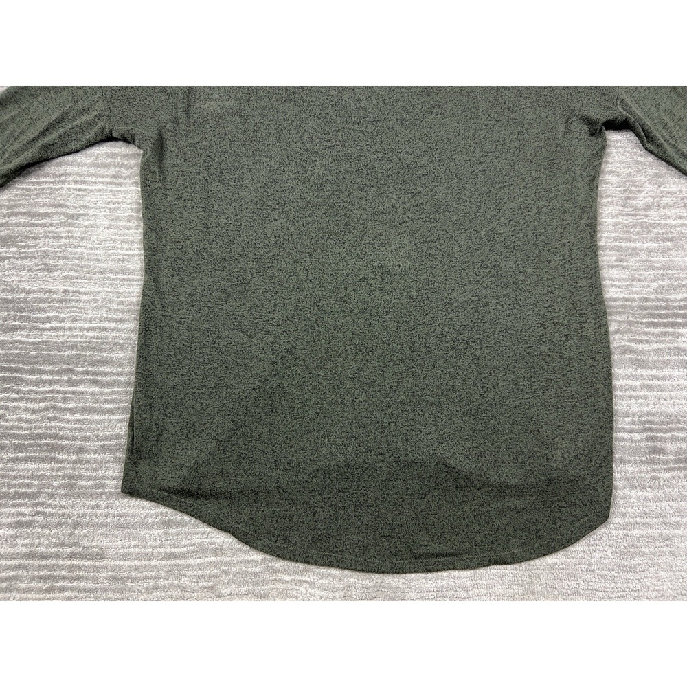 Express Top Womens L Olive Green V-Neck 3/4 Sleeve Marled Relaxed Knit Pullover - Picture 9 of 11